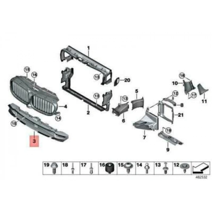 bmw 5 serı- 5 serisi- 2004-2010  karlık (arka tampon altı) sıyah (spoıler) (m5/style/lcı) Oem No (A51127897213)