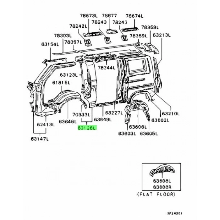 Mitsubishi L300 Mandal Sürgülü Cam Oem No (MB416320)