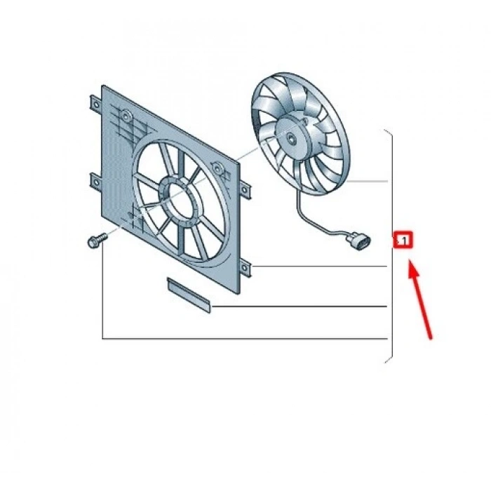 VW Golf7 A3 Leon Octavia 2013- Fan Motoru Davlumbazlı Oem No (5Q0121203DE)