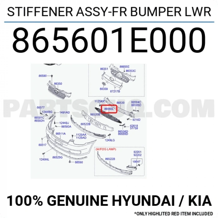 Hyundai Accent 2006- Ön Tampon Koruma Bakaliti Oem No (865601)