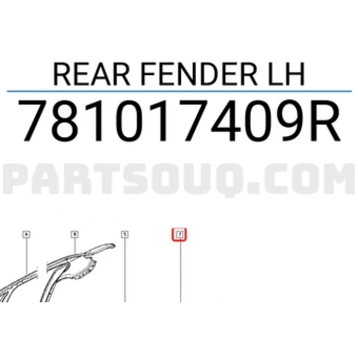 Renault Fluence 2009- Arka Çamurluk Sol Oem No (781017409R)