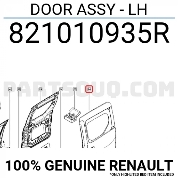 Renault Dokker 2012- Sürgülü Kapı Camlı Sol Oem No (821019921R)