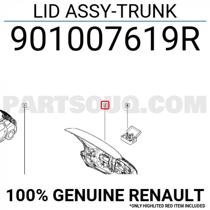 Renault Duster 2017- Bagaj Kapağı Oem No (901007619R)