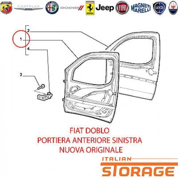 Fiat Doblo 2001-2009 Ön Kapı Sol Oem No (51847706)
