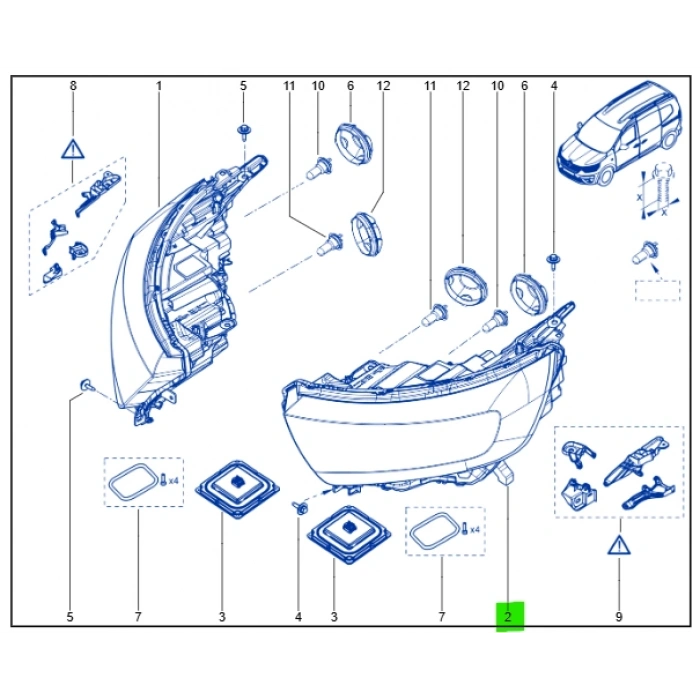 Kangoo Far Sol Combı 2021- Oem No (260604292)