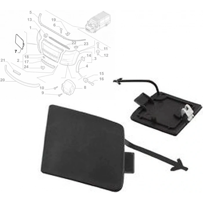 Ducato/Boxer/Jumper 2006- Ön Tampon Çeki Demir Kapağı Oem No (735423161)