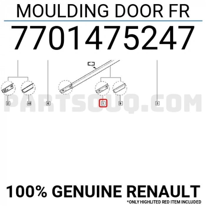 Megane Kapı Bandı Ön Sol 2003- Oem No (7701475247)