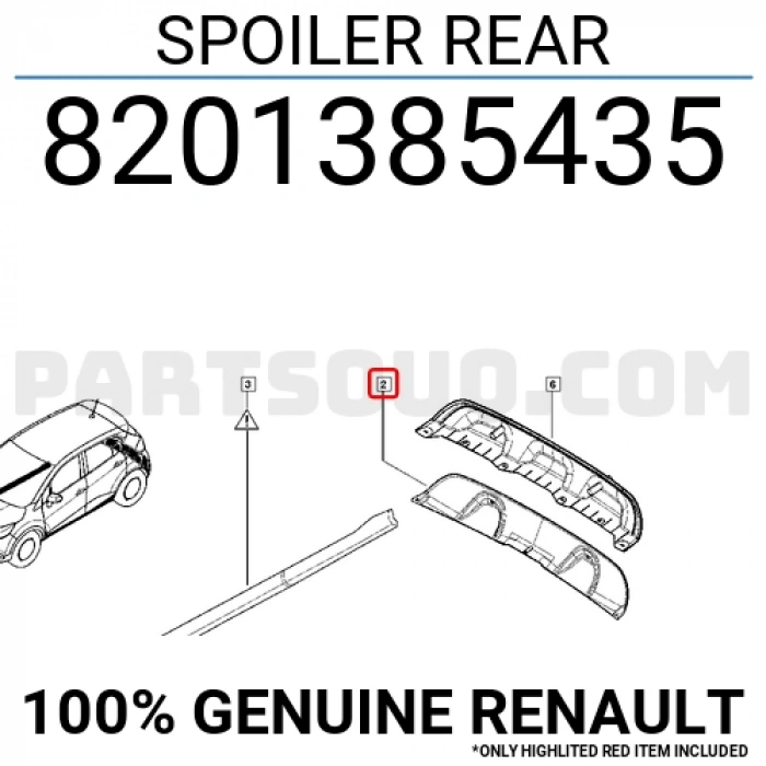 Captur Arka Tampon Bakaliti Siyah 2013- Oem No (8201385435)
