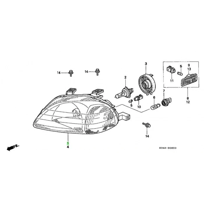 Civic 1999-2000 Far Sağ Oem No (33101S04B03)