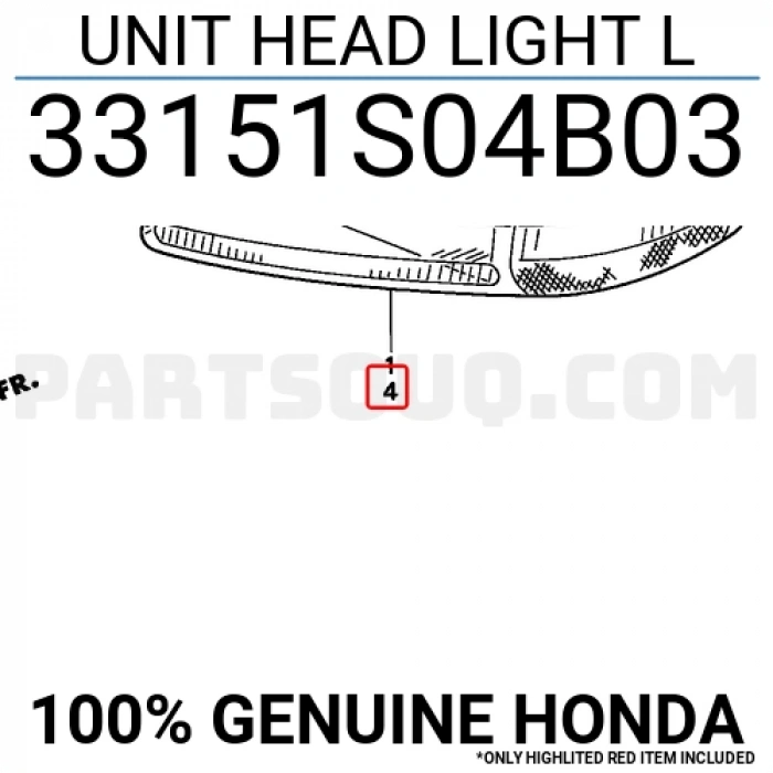 Civic 1999-2000 Far Sol Oem No (33151S04B03)