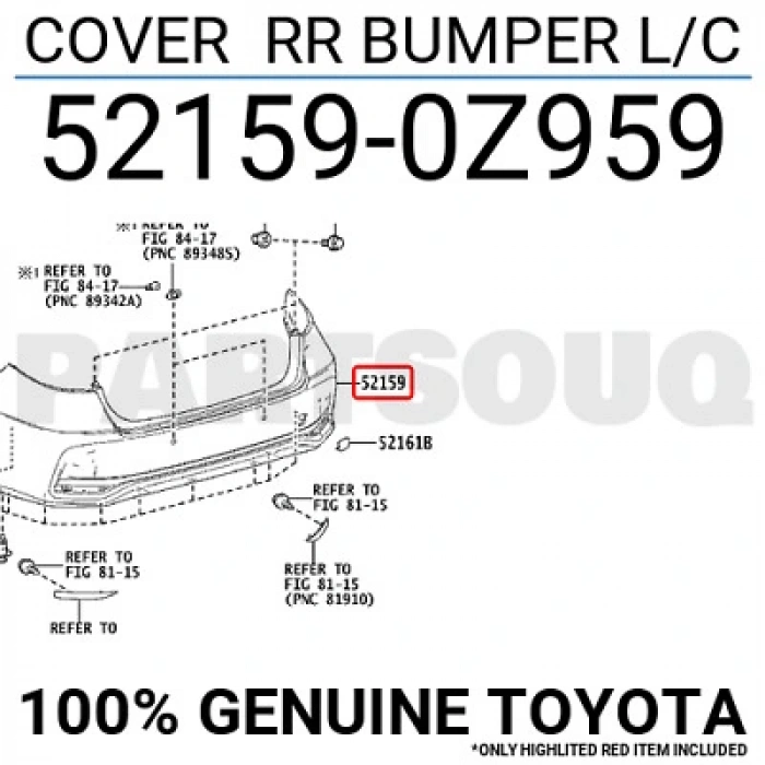 Corolla 2019- Arka Tampon Oem No (52159-0Z959(Sa))