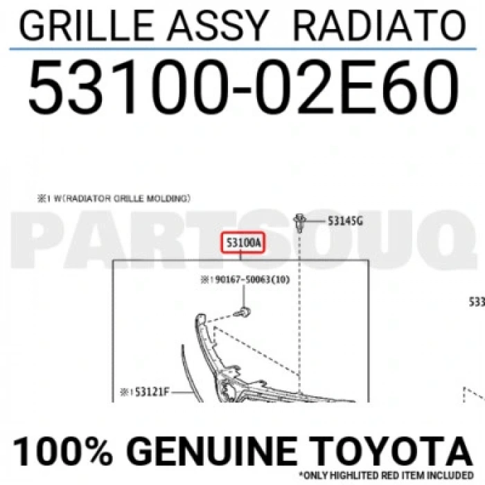 Corolla 2019- Panjur Nikelaj Çıtalı Oem No (53100-02E60)
