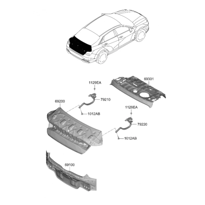 Elantra 2021- Bagaj Kapağı Oem No (69200-Aa010)