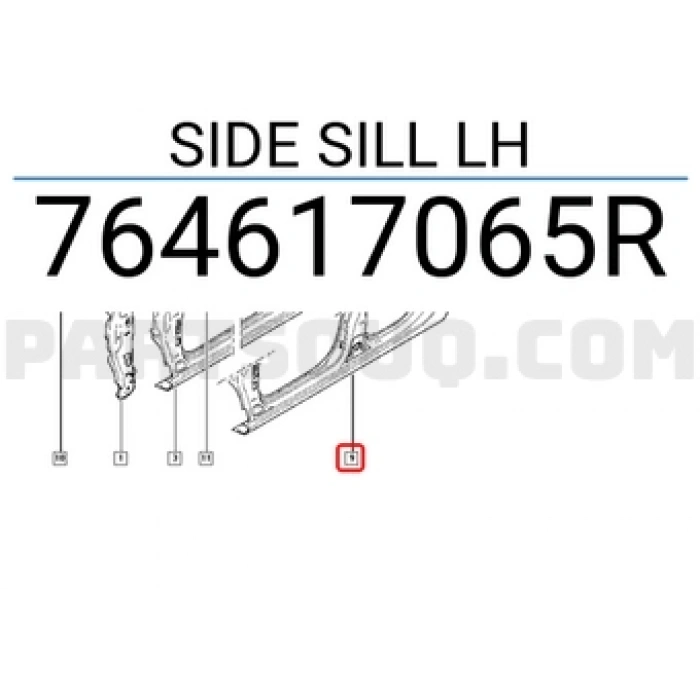 Fluence Marşbiyel Sacı Sol 2009- Oem No (764617065R)