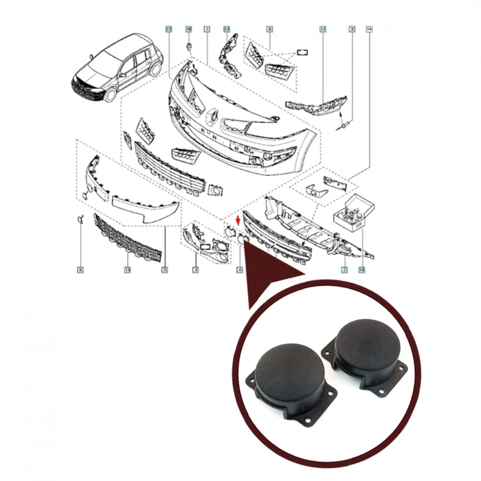 Scenic 2006- Ön Tampon Sissiz Komple Oem No (7701477303)