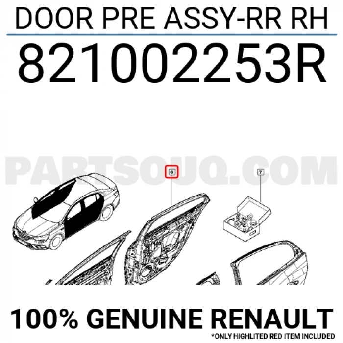 Megane Arka Kapı Sağ Sedan 2016- Oem No (821002253R)