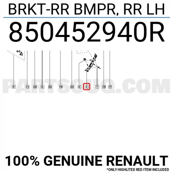 Clio Symbol Arka Tampon Braketi Sol 2017- Oem No (850452940R)
