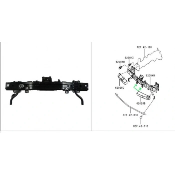 2008-2013 Mitsubishi Lancer Ön Tampon Demiri Üst (Tw) (Adet) (Oem No:6400A832)