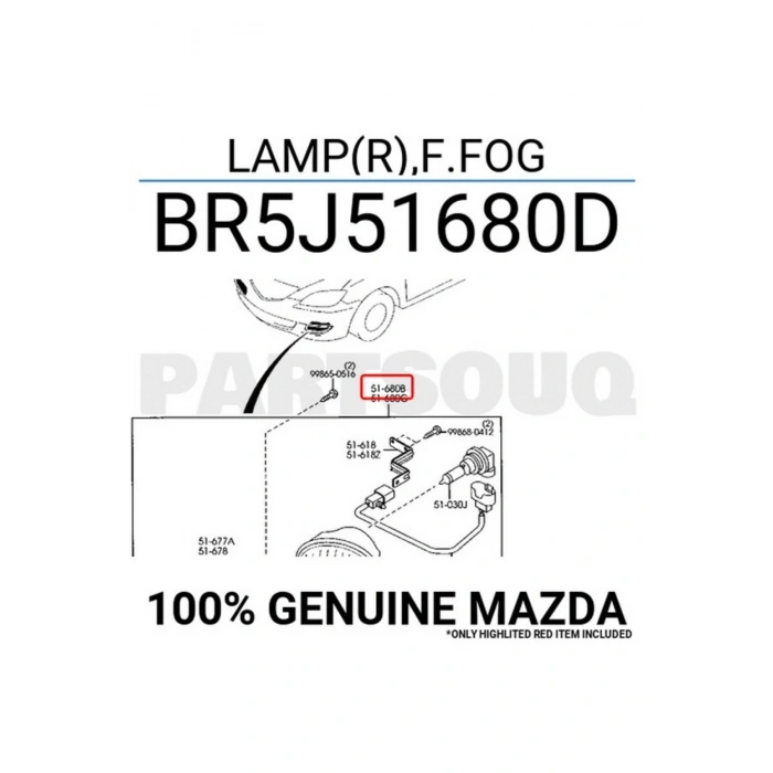 Mazda 3 (Bk) 2007 2008 Sis Farı Sağ Braketli (Oem No:Br5J51680D)