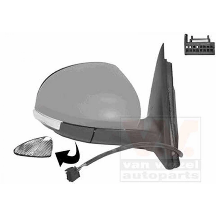 Skoda Yeti Elektrikli Ayna 2009 Sonrası Astarlı Yan+Alt Sinyalli Hafızalı Sağ