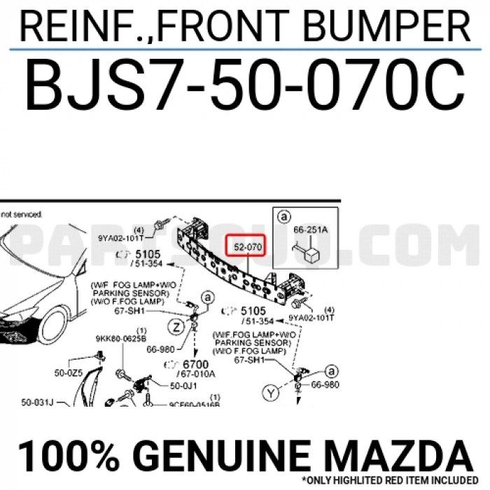 Mazda 3 Ön Tampon Demiri 2013- (Oem No:  Bjs7-50-070C)