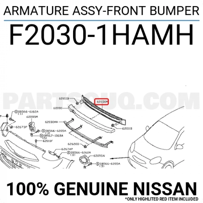 Nissan Micra Ön Tampon Demiri 2010- (Oem No:  F20301Hamh)