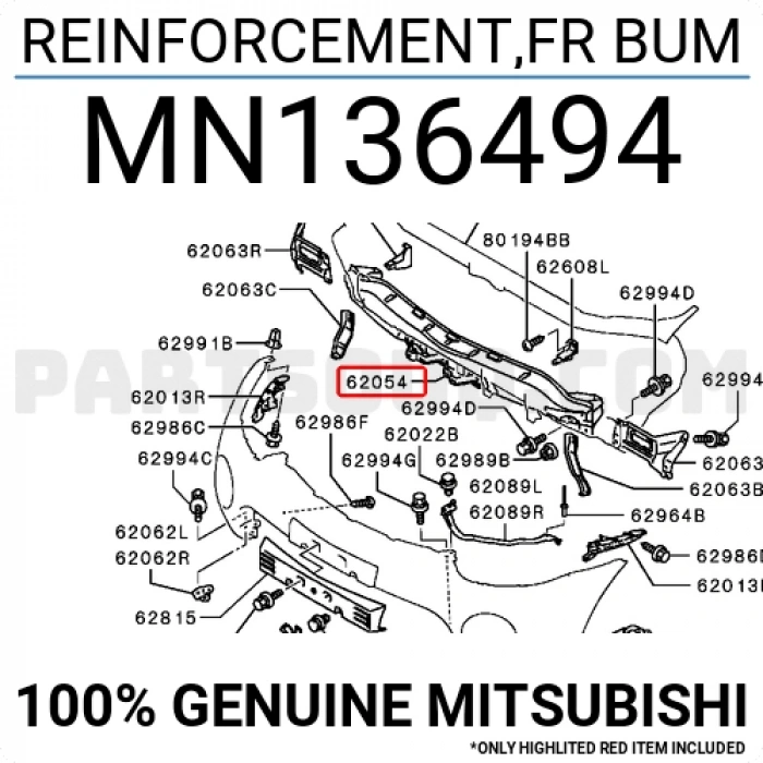 Mitsubishi L200 Ön Tampon Demiri 4 Wd 2005 (Oem No:  Mn136494)