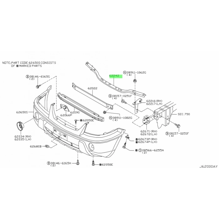Nissan Xtrail Ön Tampon Üst Braket  2002-2003 (Oem No:  622408H700)