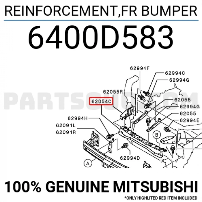 Mitsubishi Outlander Ön Tampon Demiri  Üst 2012- (Oem No:  6400D583)