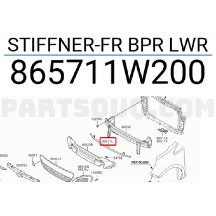 Kia Rio Ön Tampon Braket  Üst 2012-2016 (Oem No:  865711W200)