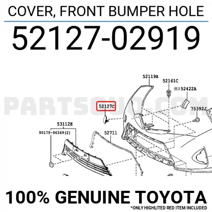 Toyota Auris Ön Tampon Çeki Demir Kapağı 2012- (Oem No:  5212702919)