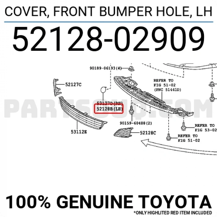 Toyota Corolla Ön Tampon Çeki Demir Kapağı Sol 2008- (Oem No:  5212802909)