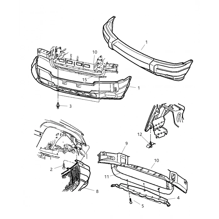 Jeep Grand Cherokee Ön Tampon Darbe Emici Ltd1999-  (Oem No:  55155505)