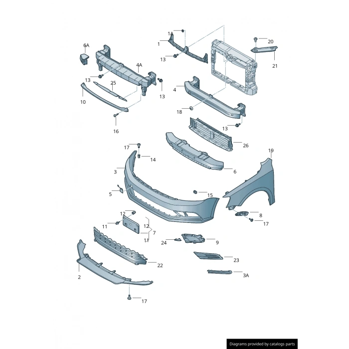 Volkswagen Jetta Arka Tampon Darbe Emici 2010- (Oem No:  5C6807248H)