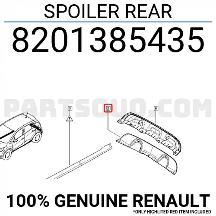 Renault Captur Arka Tampon Karlık 2012-  (Oem No:  8201385435)