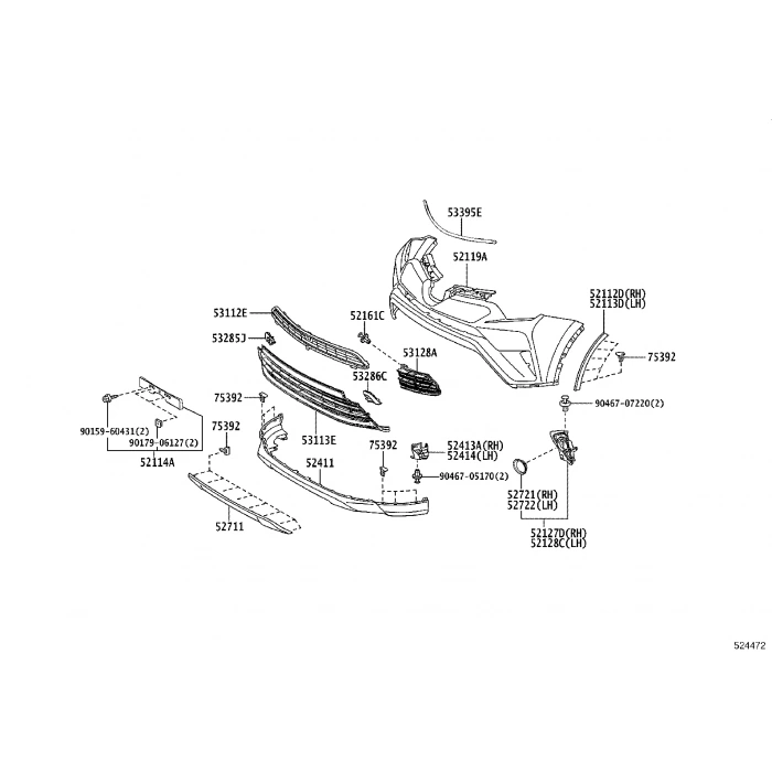 Toyota Rav 4 Ön Tampon Karlık Alt 2015-2019 (Oem No:  52711-42110)