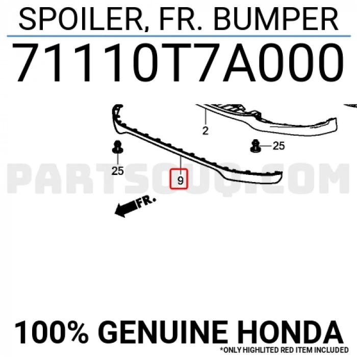 Honda Hrv Ön Tampon Karlık Alt 2015- (Oem No:  71110T7A000)