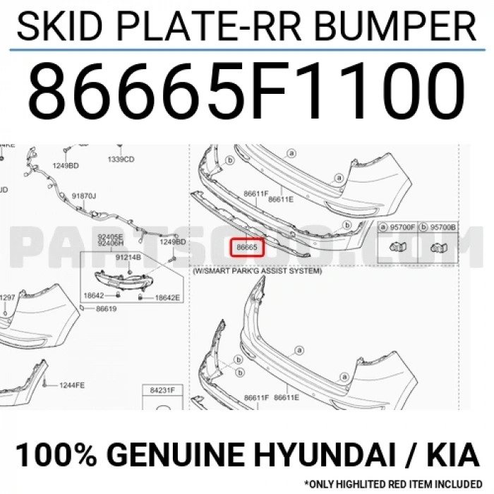 Kia Sportage Arka Tampon Karlık 2016- (Oem No:  86665F1100)