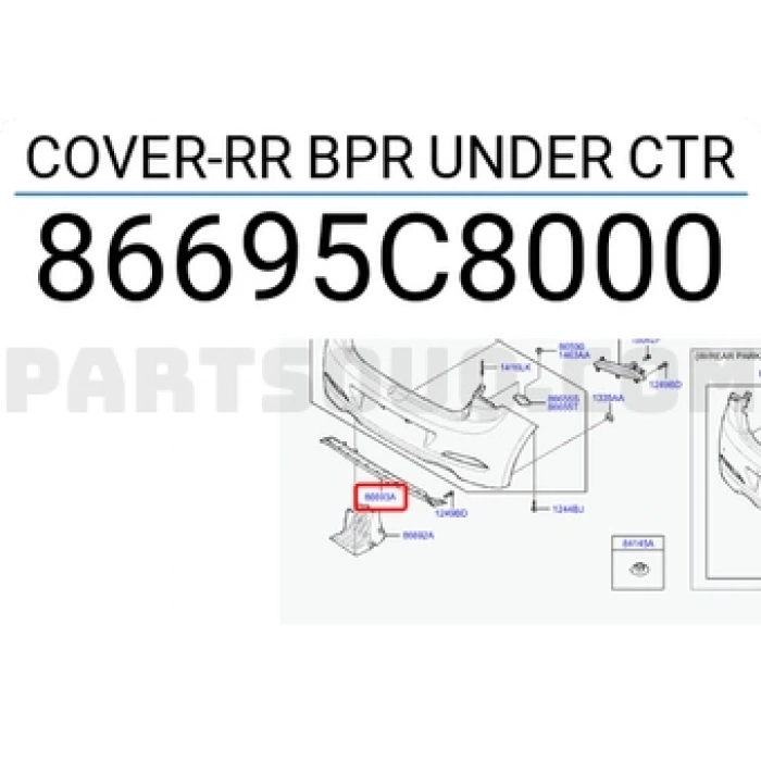 Hyundai İ20 Arka Tampon Karlık Alt 2014- (Oem No:  86695C8000)