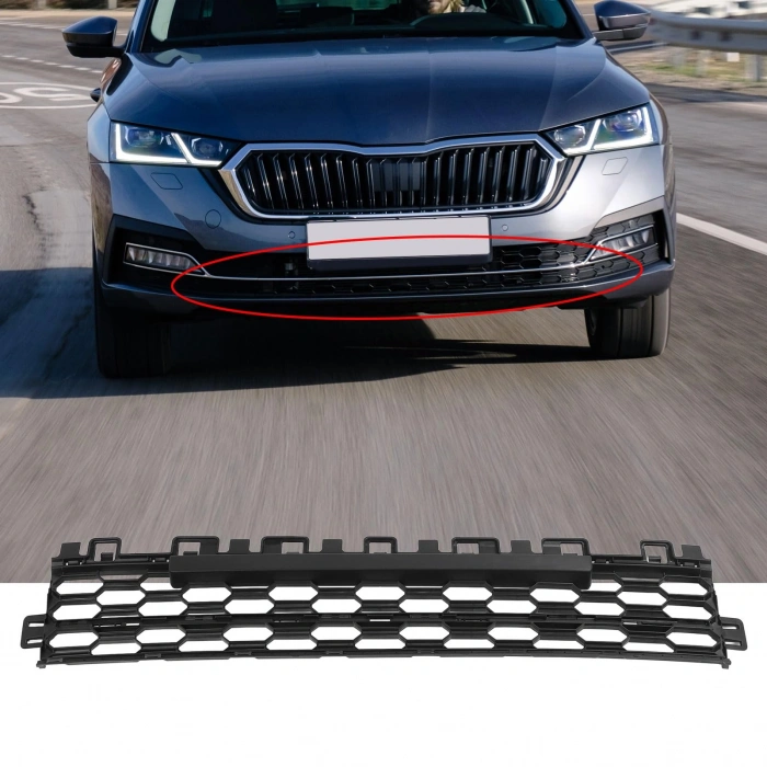 Skoda Octavia Ön Tampon Panjuru Band Delikli 2020- (Oem No:  5E3853677A9B9)