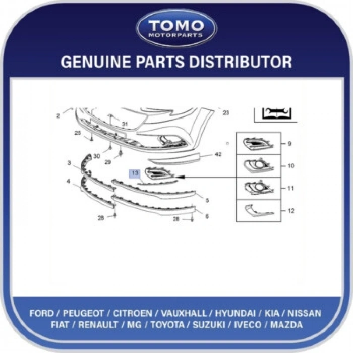 Opel Corsa E Ön Tampon Bandı Sol 2014- (Oem No:  13442431)