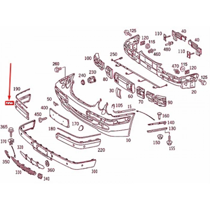 Mercedes W210 Ön Tampon Bandı Delikli Sağ 1999-2002 (Oem No:  A21088516219999)
