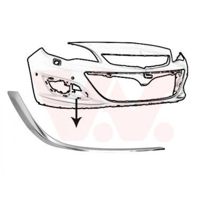 Opel Astra J Ön Tampon Panjur Bandı Nikelaj Sağ 2012-  (Oem No:  13368711)