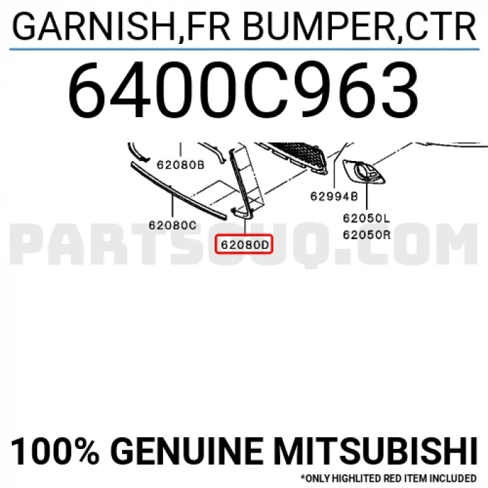 Mitsubishi Outlander/Asx Ön Tampon Bandı Nikelaj Sol 2010- (Oem No:  6400C963)