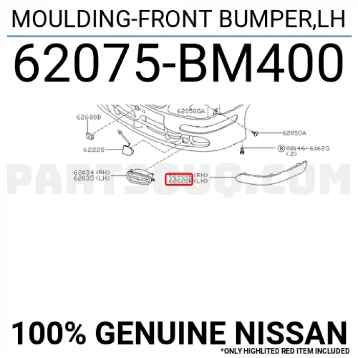Nissan Almera Ön Tampon Bandı Sol 2000-2002 (Oem No:  62075Bm400)