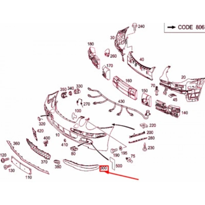 Mercedes E Class Ön Tampon Bandı Nikelaj Çıta Avangarde Sol 2002- 2007 (Oem No:  A21188005129999)