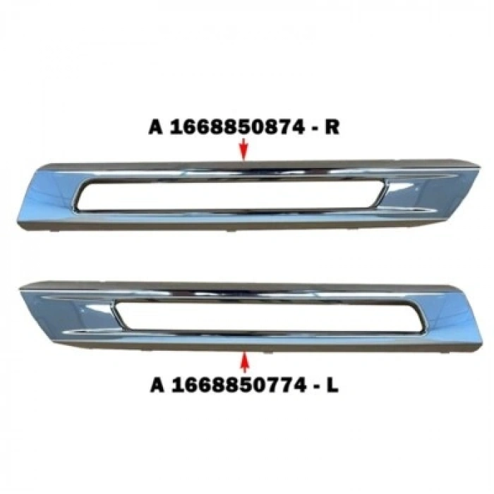 Mercedes Ml Class Ön Tampon Panjur Bandı Nikelaj Sağ 2012- (Oem No:  A1668850874)