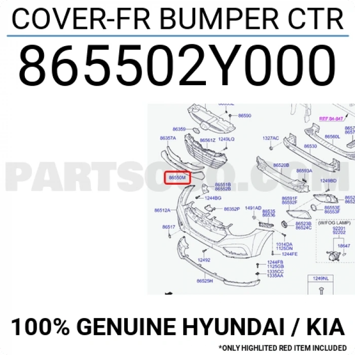 Hyundai İx35 Ön Tampon Panjur Bandı Siyah 2009- (Oem No:  865502Y000)