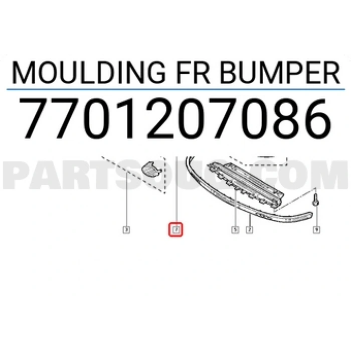 Renault Clio Ön Tampon Bandı Orta 2001-2005 (Oem No:  7701207086)