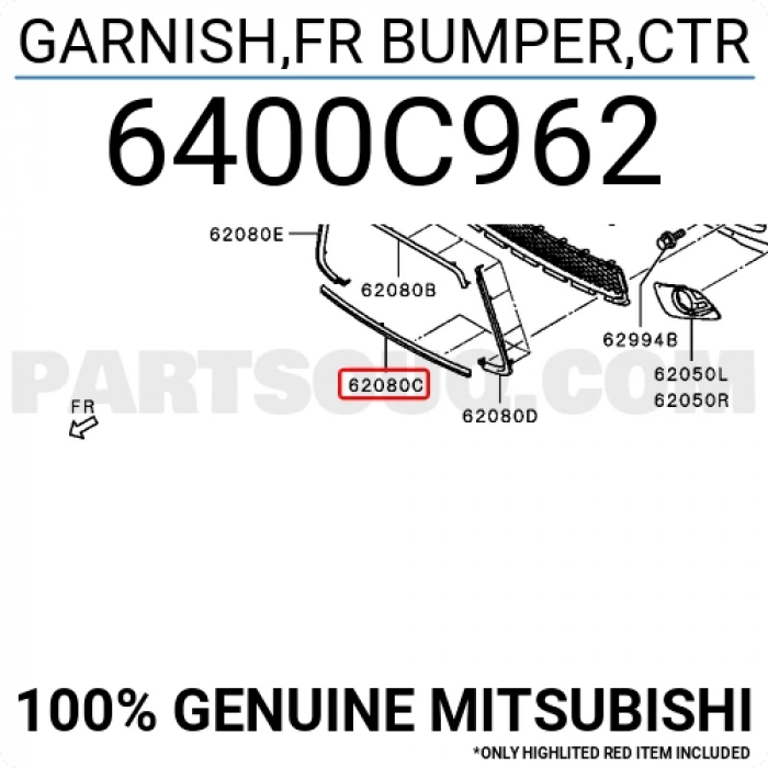 Mitsubishi Outlander/Asx Ön Tampon Bandı Nikelaj Alt 2010- (Oem No:  6400C962)